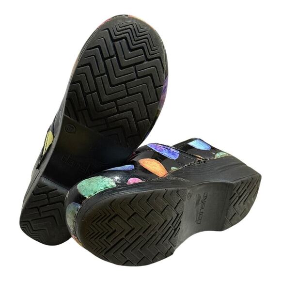 Dansko Professional Clogs Polka Dot Multicolor Leather Size 37 EU US 7 Nursing - Picture 8 of 8